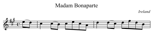 Madam Bonaparte - staff notation