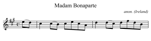 Madam Bonaparte - staff notation