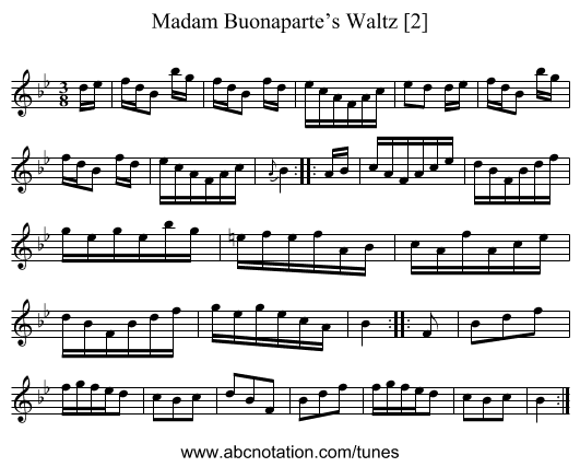 Madam Buonaparte’s Waltz [2] - staff notation