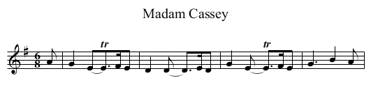Madam Cassey - staff notation