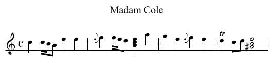 Madam Cole - staff notation