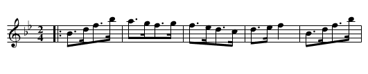 Madam Del Caro's Reel - staff notation