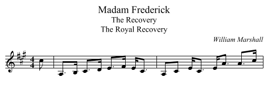 Madam Frederick - staff notation
