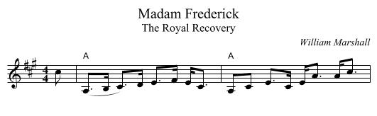 Madam Frederick - staff notation