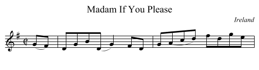 Madam If You Please - staff notation