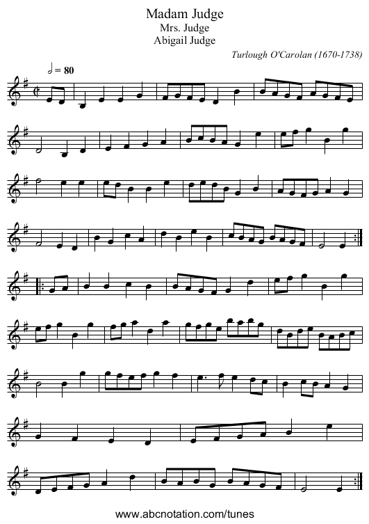 Madam Judge - staff notation