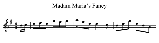 Madam Maria’s Fancy - staff notation