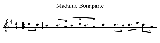 Madame Bonaparte - staff notation