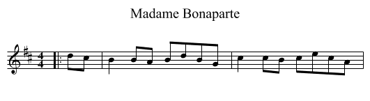 Madame Bonaparte - staff notation