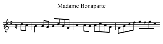 Madame Bonaparte - staff notation