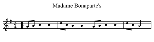 Madame Bonaparte's - staff notation