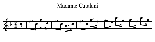 Madame Catalani - staff notation