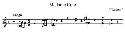 Madame Cole - staff notation