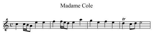 Madame Cole - staff notation