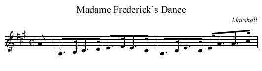 Madame Frederick’s Dance - staff notation