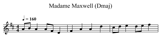 Madame Maxwell (Dmaj) - staff notation
