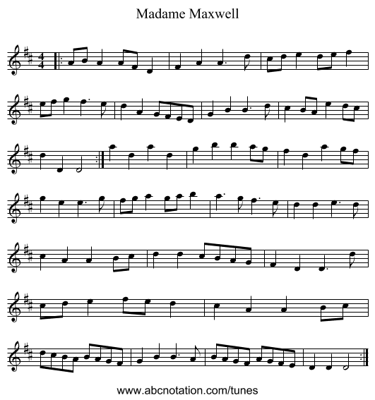 Madame Maxwell - staff notation