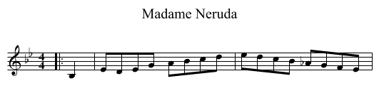 Madame Neruda - staff notation
