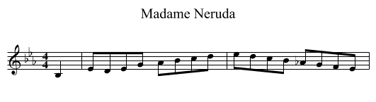 Madame Neruda - staff notation