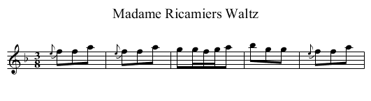 Madame Ricamiers Waltz - staff notation