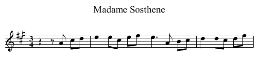 Madame Sosthene - staff notation