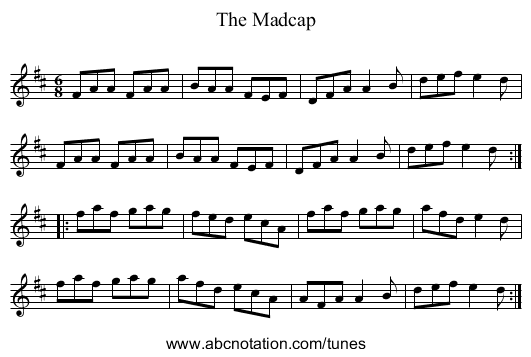 Madcap, The - staff notation