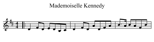 Mademoiselle Kennedy - staff notation