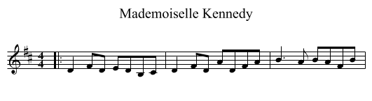 Mademoiselle Kennedy - staff notation