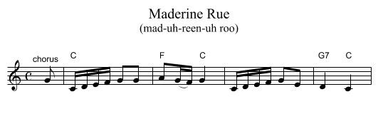Maderine Rue - staff notation
