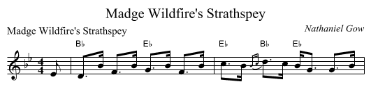 Madge Wildfire's Strathspey - staff notation