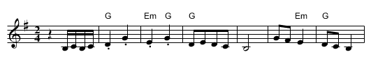 Madocsai Tancok - staff notation