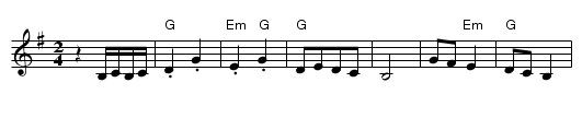 Madocsai Tancok - staff notation