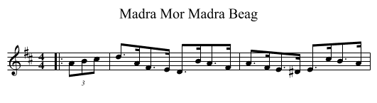 Madra Mor Madra Beag - staff notation
