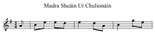 Madra Sheáin Uí Chulionáin - staff notation