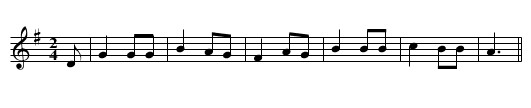 Mae genyf d? newydd i’w godi - staff notation