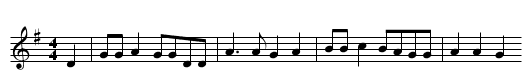 Maedchen als Stallknecht - staff notation