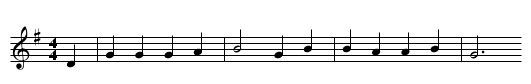 Maedchen als Stallknecht - staff notation