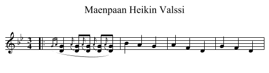 Maenpaan Heikin Valssi - staff notation