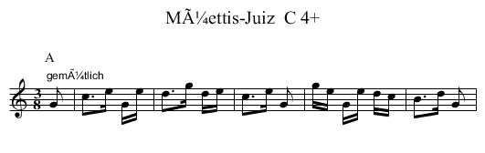 MÃ¼ettis-Juiz  C 4+ - staff notation