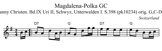 Magdalena-Polka GC - staff notation