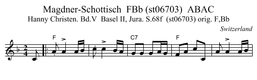 Magdner-Schottisch  FBb (st06703)  ABAC - staff notation