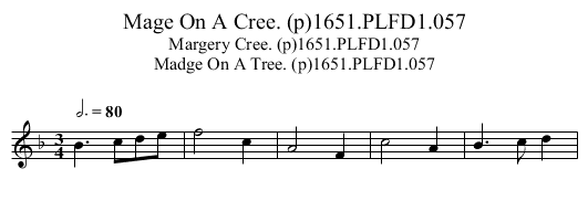 Mage On A Cree. (p)1651.PLFD1.057 - staff notation