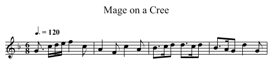 Mage on a Cree - staff notation