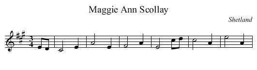 Maggie Ann Scollay - staff notation