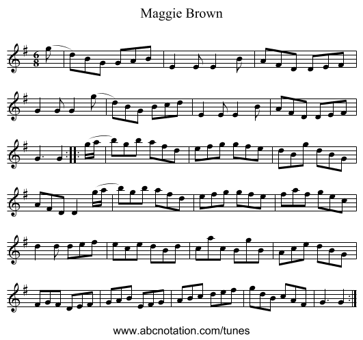 Maggie Brown - staff notation