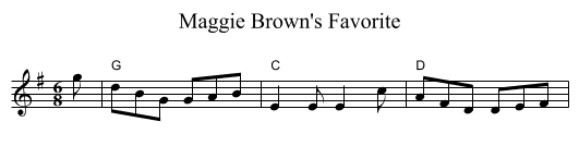 Maggie Brown's Favorite - staff notation