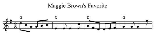 Maggie Brown's Favorite - staff notation