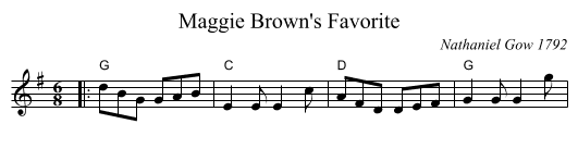 Maggie Brown's Favorite - staff notation