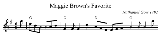 Maggie Brown's Favorite - staff notation