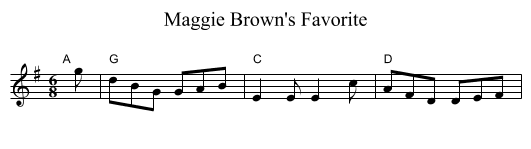Maggie Brown's Favorite - staff notation